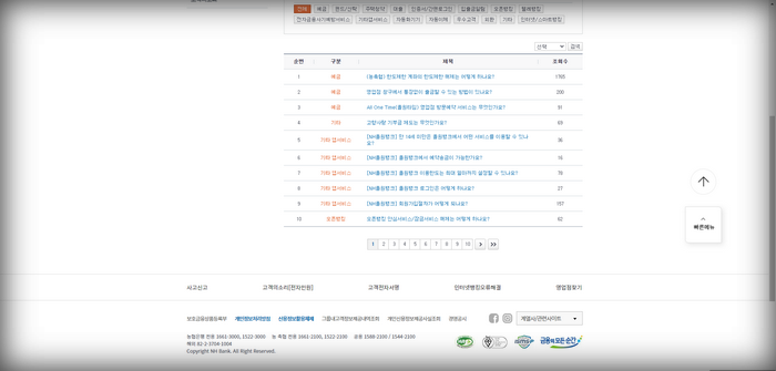 농협중앙회-고객센터