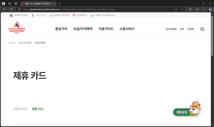 부산롯데월드-제휴카드
