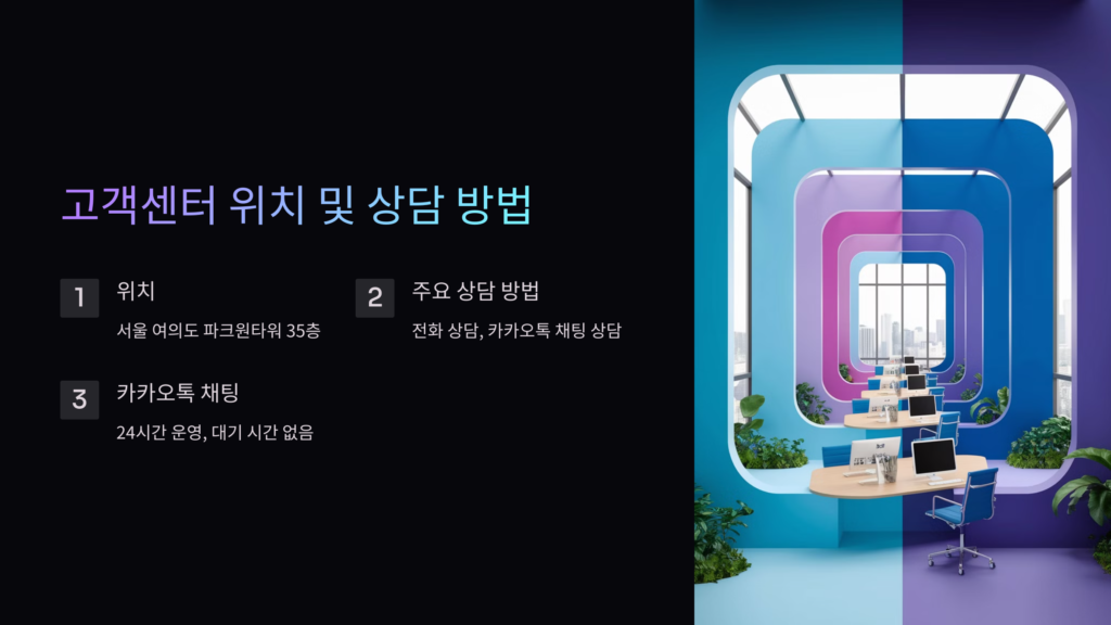카카오뱅크-고객센터-위치