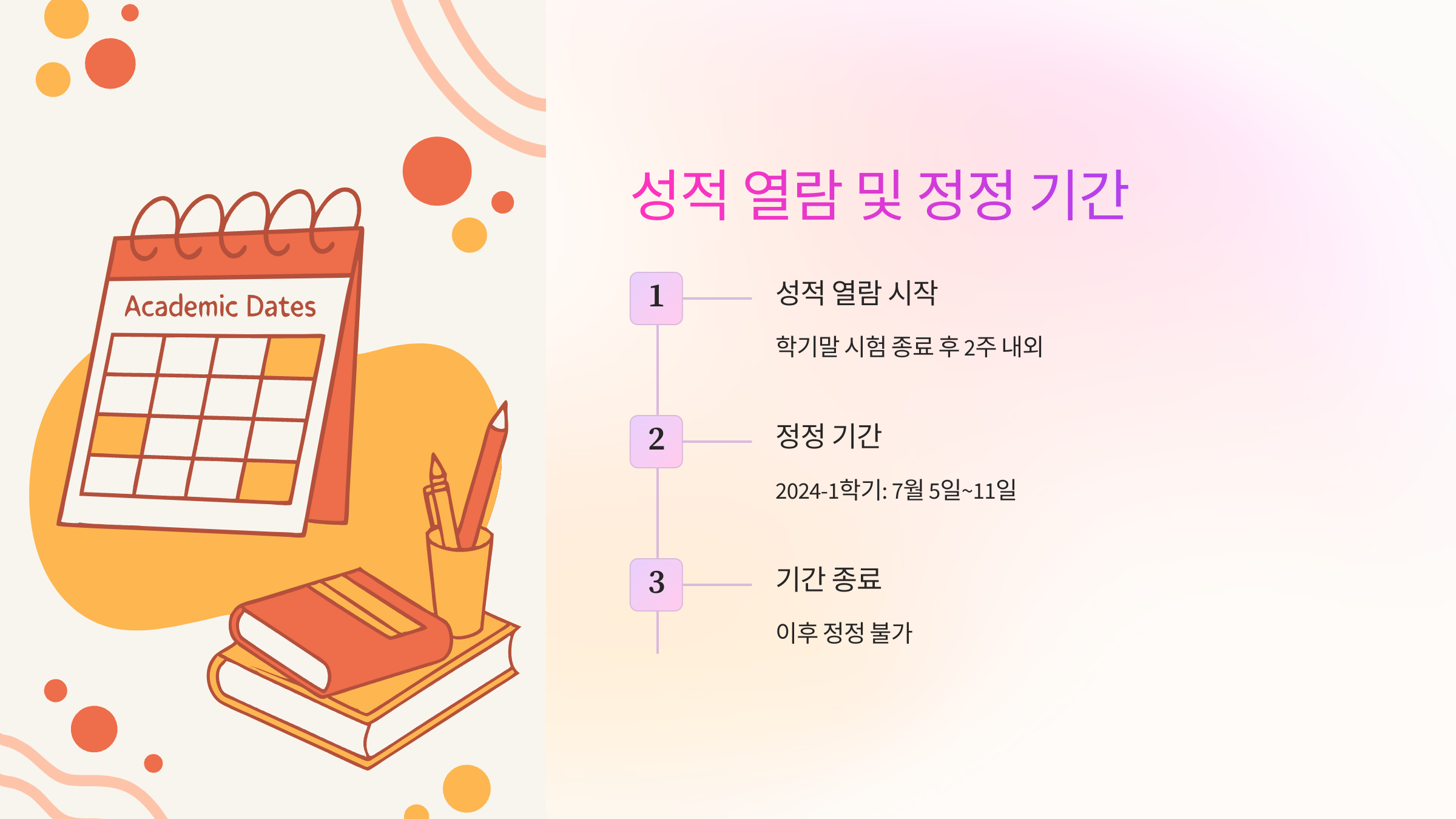 성적 열람 및 정정 기간