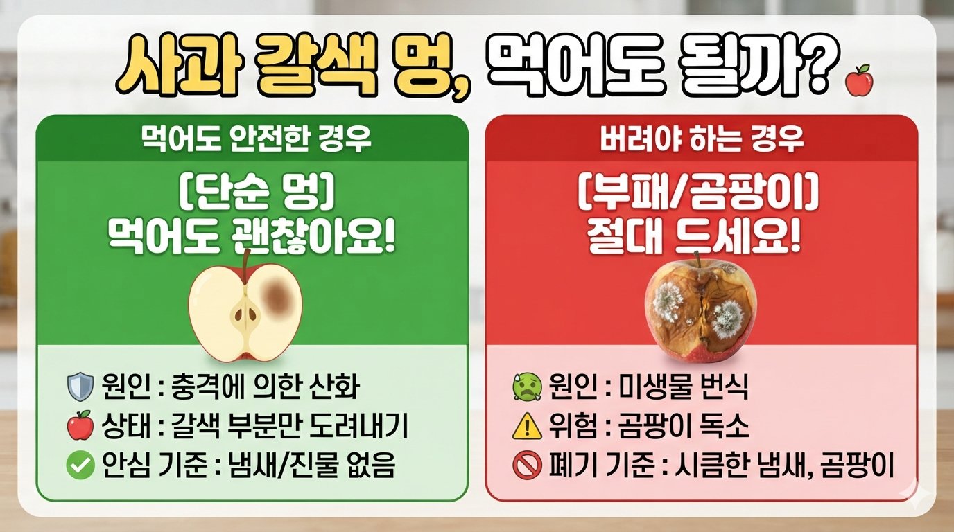 사과에 갈색 멍이 생겼다면 먹어도 될까?